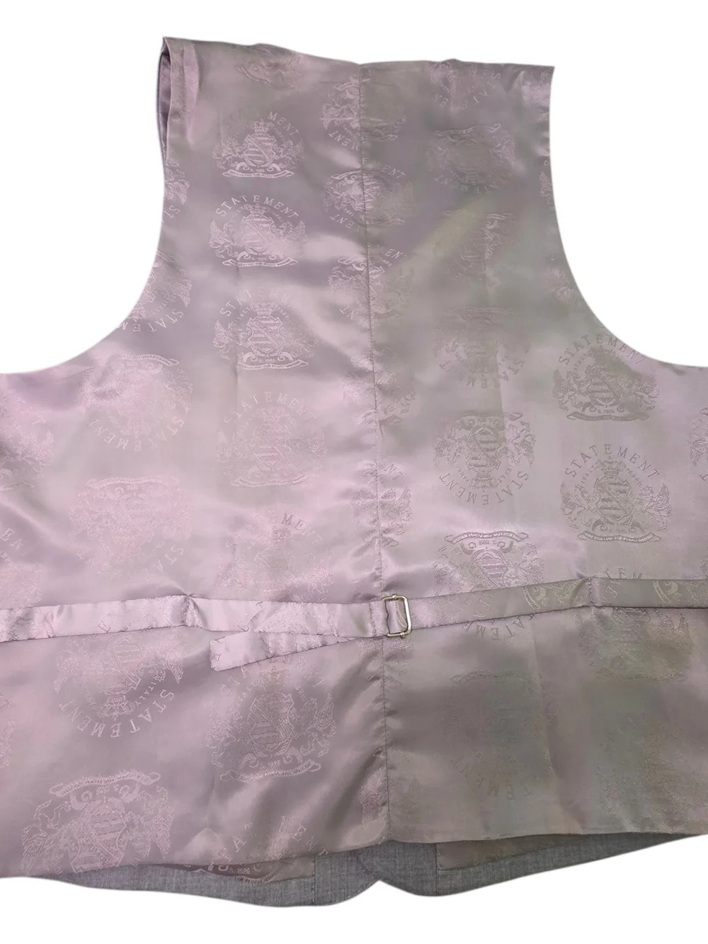 Statement Men's Light Grey Formal Dress Vest Waistcoat Size L